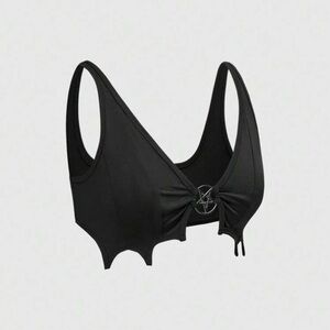 Black Gothic Bralette with Pentagram Detail